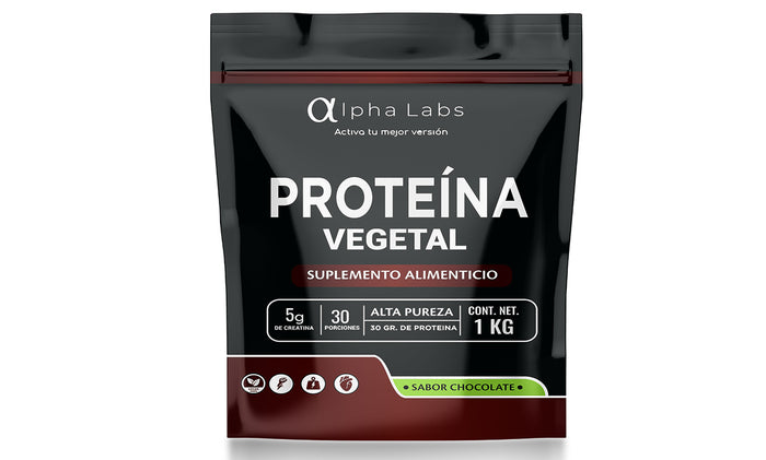 Proteína Vegetal Alpha Labs Chocolate | 30 g Proteína + 5 g Creatina | 1 kg