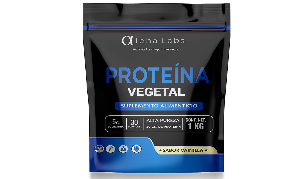 Proteína Vegetal Alpha Labs Vainilla | 30 g Proteína + 5 g Creatina | 1 kg