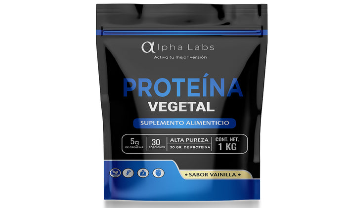 Proteína Vegetal Alpha Labs Vainilla | 30 g Proteína + 5 g Creatina | 1 kg