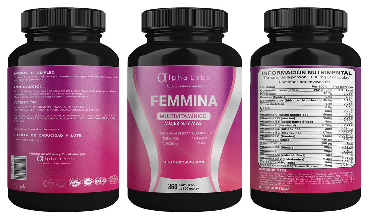 Femmina Alpha Labs Multivitamínico Mujer 40+ | 360 Cápsulas