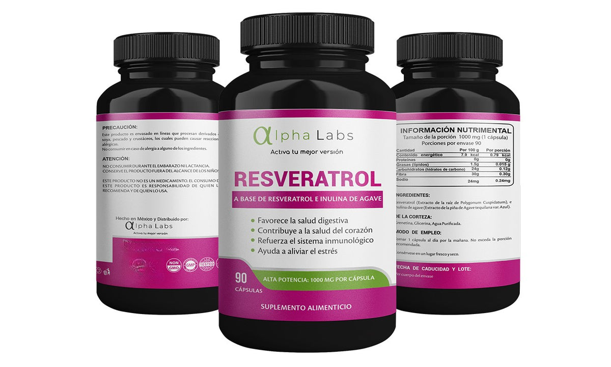 Resveratrol Alpha Labs 1000 mg por Cápsula | 90 Cápsulas