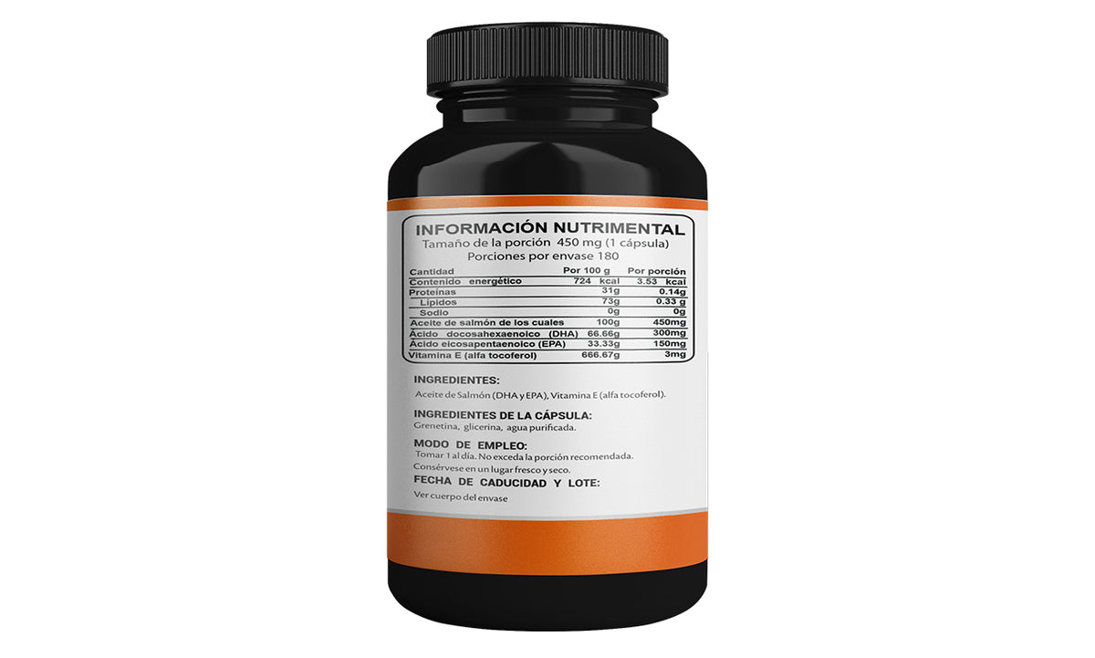 Omega 3 Alpha Labs Aceite de Salmón | 180 Cápsulas | DHA 300 mg + EPA 150 mg