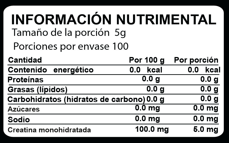 Creatina Monohidratada Micronizada Alpha Labs | 5 g por Porción | 500 g