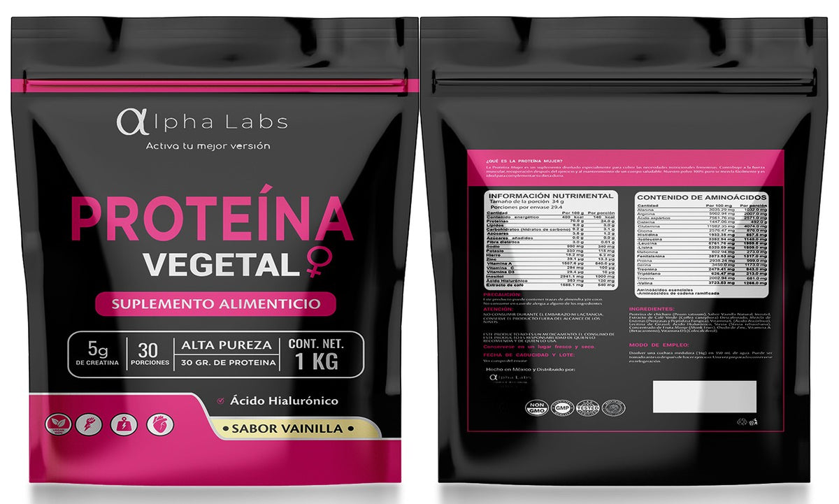 Proteína Mujer Alpha Labs Vainilla | 24 g Proteína | Creatina + Inositol | 1 kg